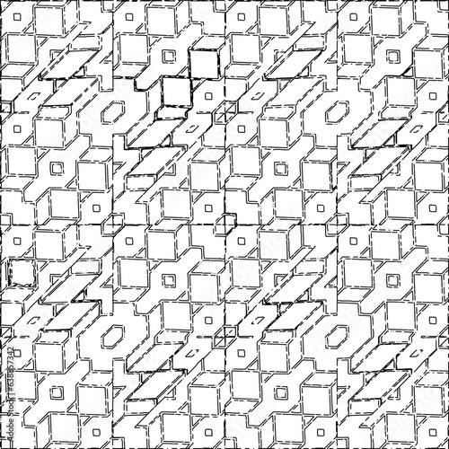 White background with black Dashes lines. Plain background with  simpe pattern. Black and white color. Abstract background for web page, textures, card, poster, fabric, textile.