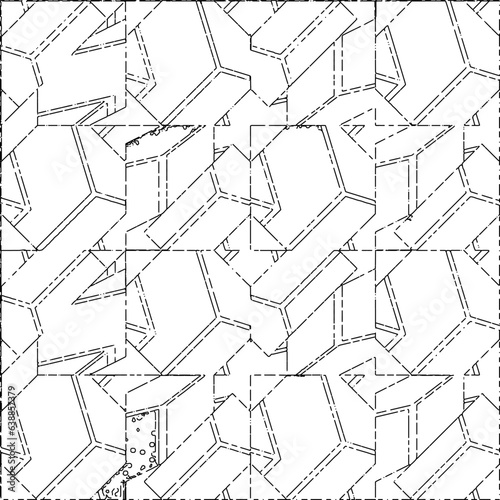 White background with black Dashes lines. Plain background with  simpe pattern. Black and white color. Abstract background for web page, textures, card, poster, fabric, textile.
