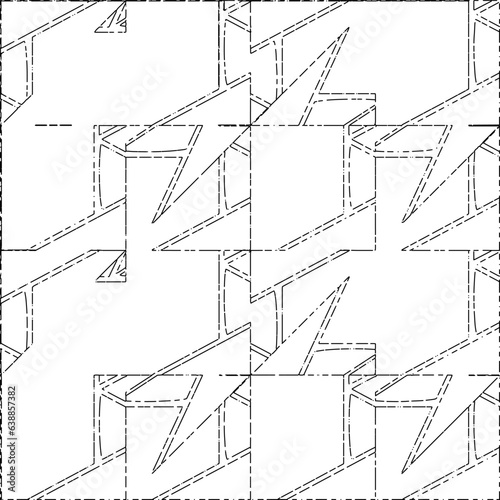 White background with black Dashes lines. Plain background with  simpe pattern. Black and white color. Abstract background for web page, textures, card, poster, fabric, textile.