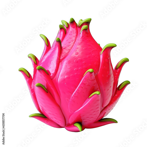 dragonfruit 3d fruit icon isolated on transparent background photo