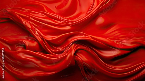 Close-up of glistening, fluid-like red liquid