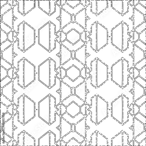 White background with black Dashes lines. Plain background with  simpe pattern. Black and white color. Abstract background for web page, textures, card, poster, fabric, textile.