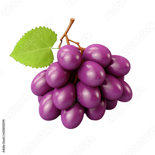 grapes 3d fruit icon isolated on transparent background © Layerform