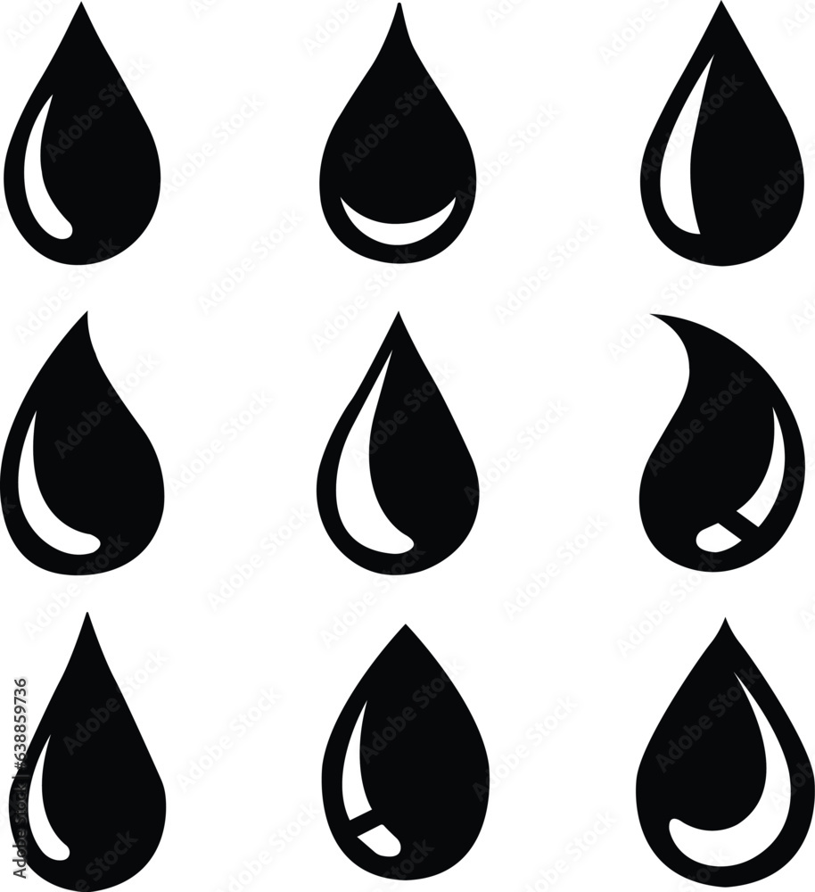 set of black Water drop shape icon. Water or rain drops shape icon. Blood or oil drop. Plumbing logo. Flat style outline. glossy water drops isolated on white background. set of black Water drop shape icon. Water or rain drops shape icon. Blood or oil drop. Plumbing logo. Flat style outline. glossy water drops isolated on white background.