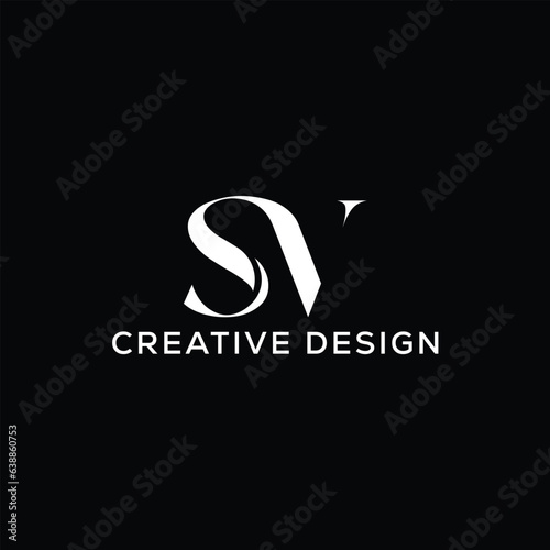  Initial Letter of sv Logo Design Creative Monogram Style Vector Icon