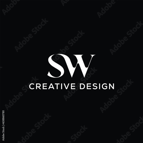 Initial Letter of sw Logo Design Creative Monogram Style Vector Icon