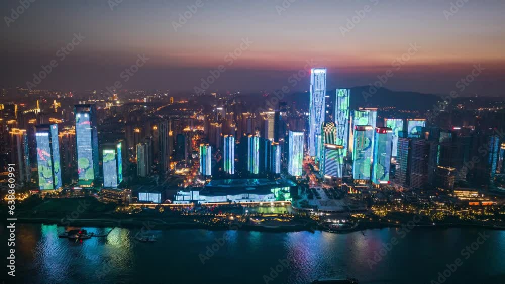 Chinese city scenery, bustling city, Changsha Chinese city scenery, bustling city, Changsha
