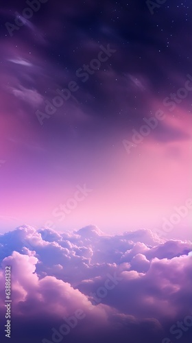 Purple lavender gradient night mystical moonlight cloudscape phone hd background wallpaper, ai generated © Vectonessa