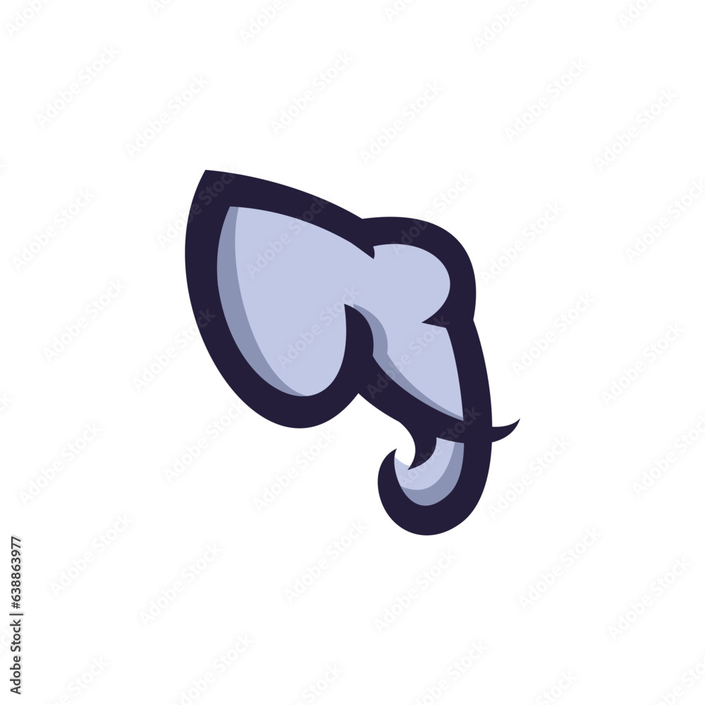 elephant simple line icon logo vector design, modern logo pictogram design of big ear mammoth with long trunk elephant simple line icon logo vector design, modern logo pictogram design of big ear mammoth with long trunk