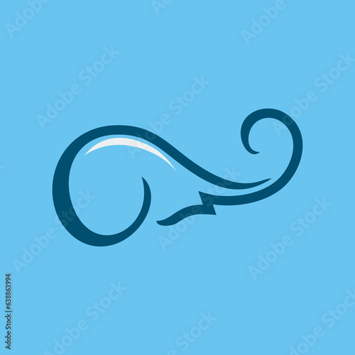 elephant simple line icon logo vector design, modern logo pictogram design of big ear mammoth with long trunk