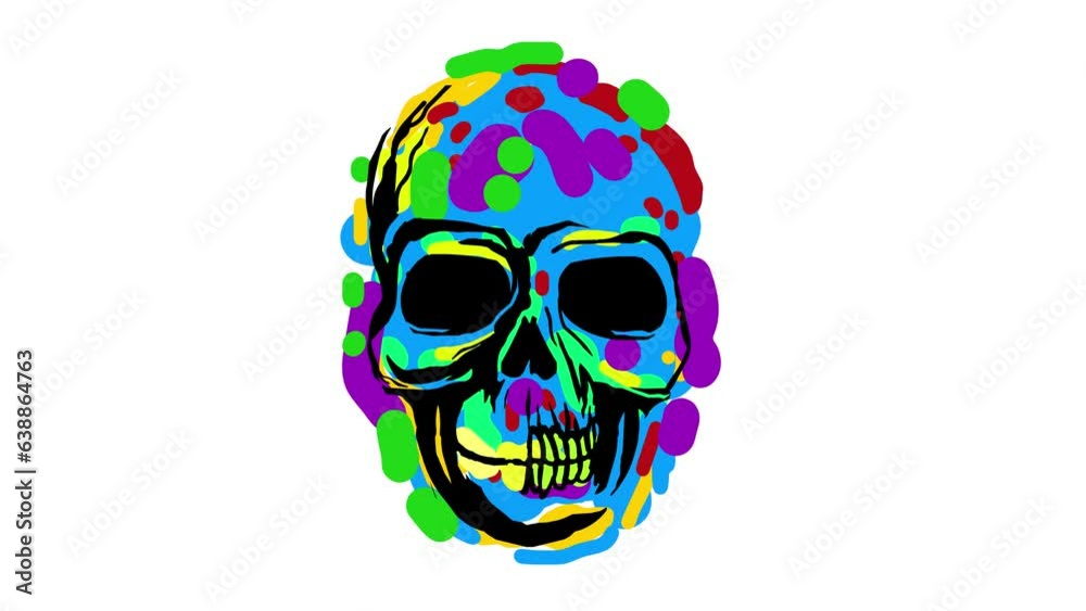 Gothic sign with animated skull