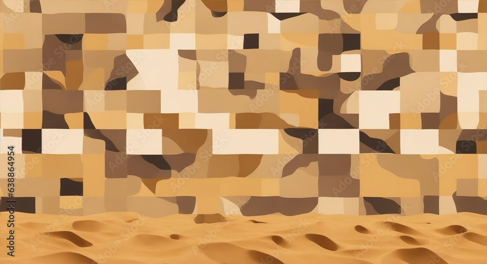Digital military desert camouflage pattern in brown color tones. Generative AI. Digital military desert camouflage pattern in brown color tones. Generative AI.