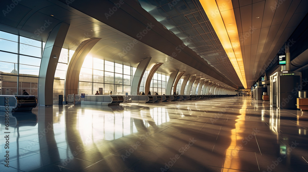 Airport terminal, modern airport terminal. Generative Ai Airport terminal, modern airport terminal. Generative Ai