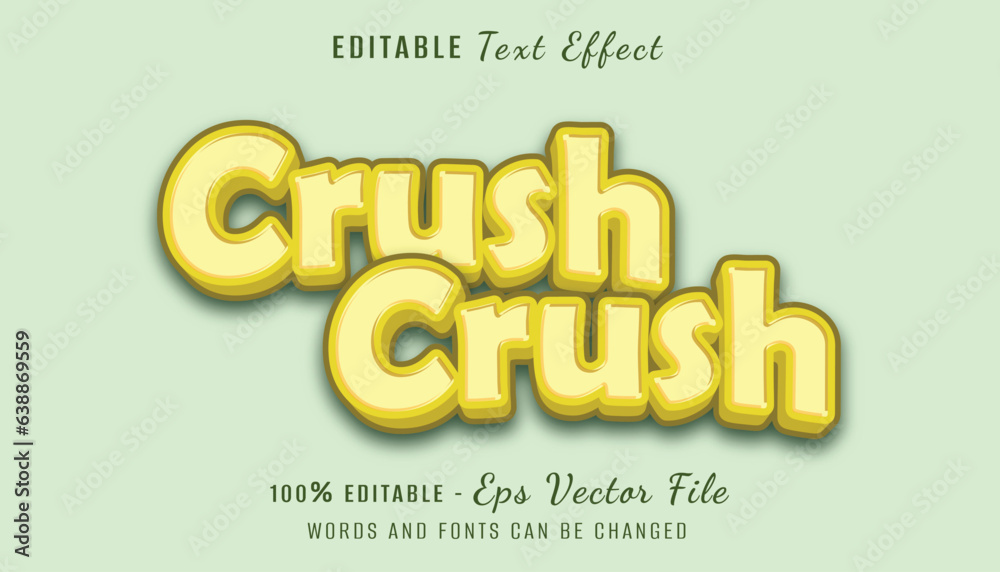 crush crush 3d text effect design 