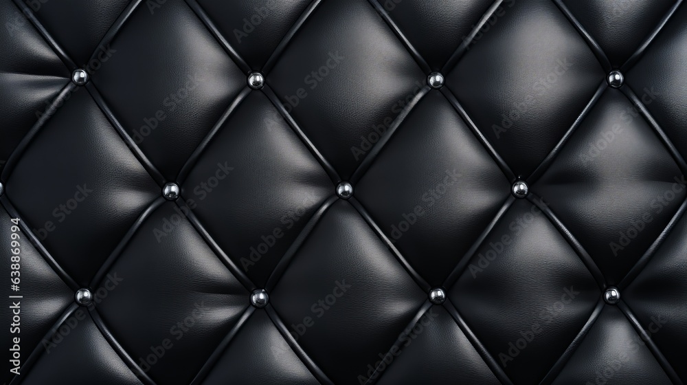 Black Buttoned luxury leather pattern with diamonds and gemstones Black Buttoned luxury leather pattern with diamonds and gemstones