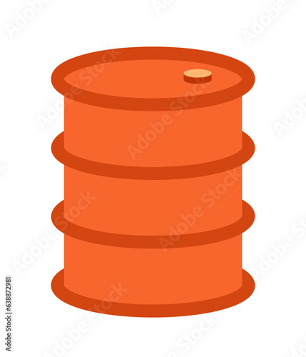 Barrel for oil semi flat colour vector object. Canister. Container. Editable cartoon clip art icon on white background. Simple spot illustration for web graphic design