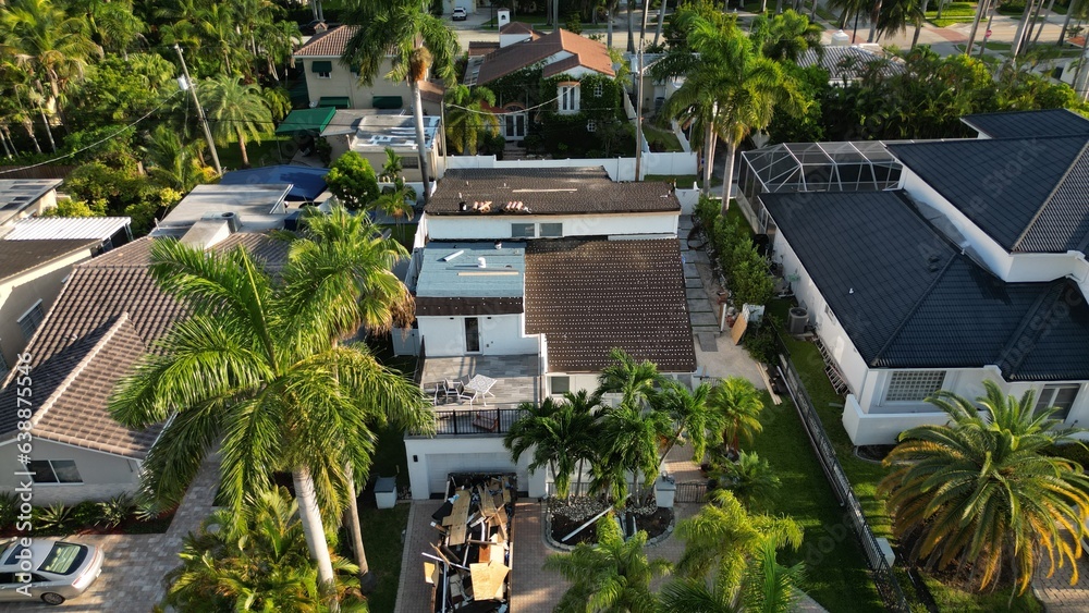 Aerial view of a roof replacement Aerial view of a roof replacement