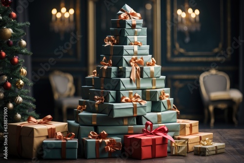 Christmas presents - gifts - xmas tree concept