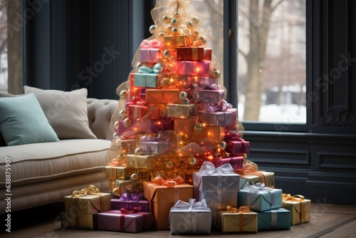 Christmas presents - gifts - xmas tree concept