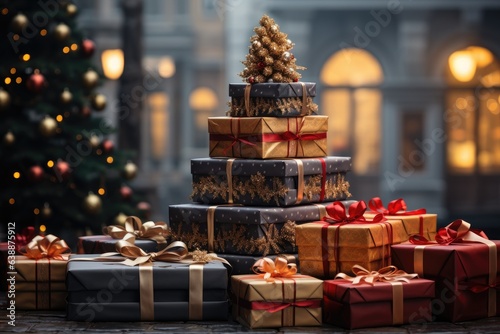 Christmas presents - gifts - xmas tree concept