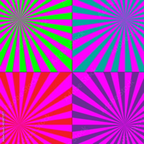 abstract mod rays vector patterns with bright colors and pink