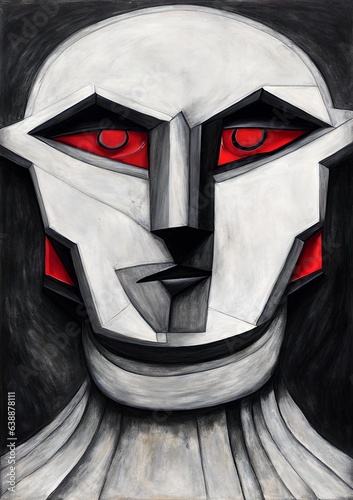 Abstract human face. Charco...