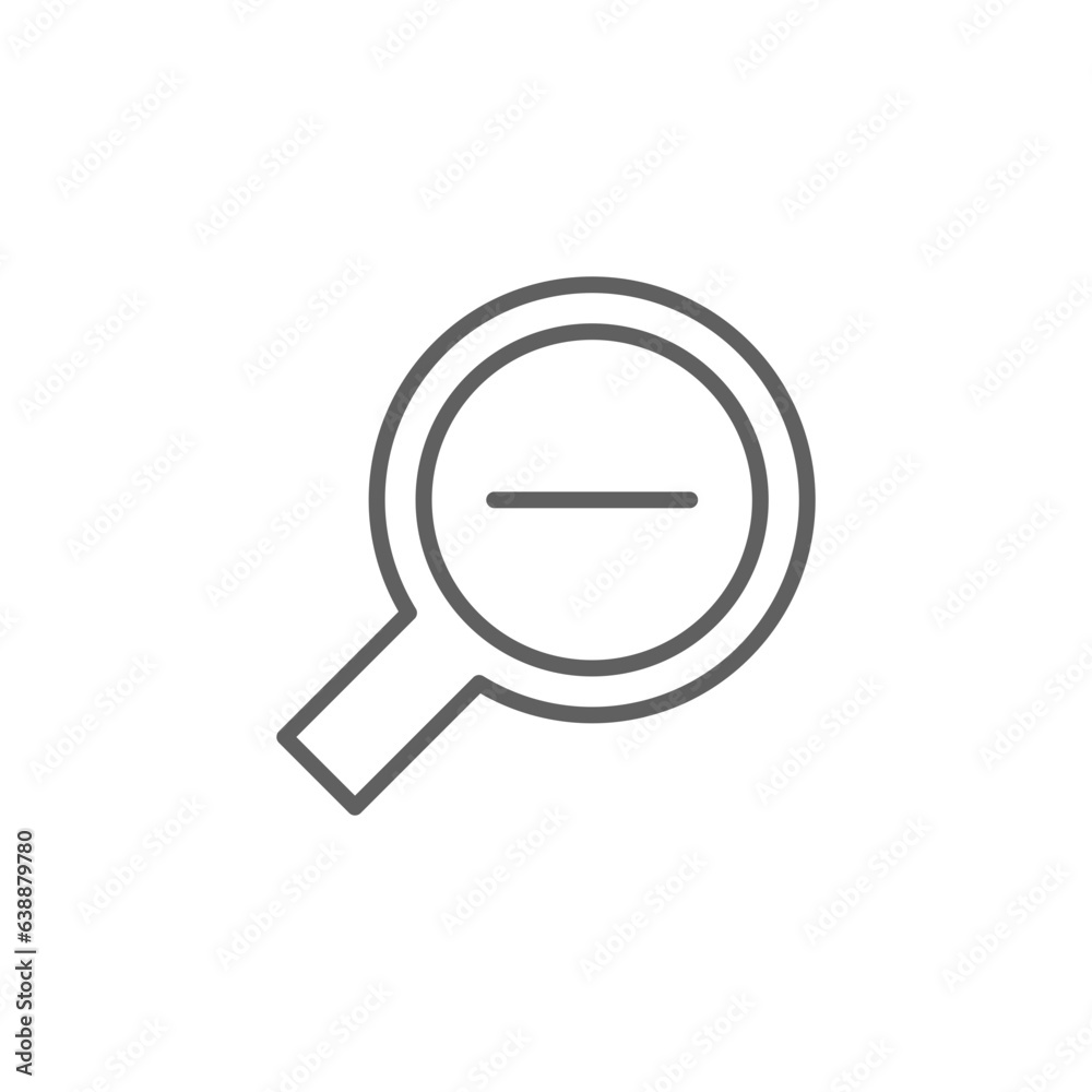 Zoom out icon. Simple outline style. Magnifying glass, find, minus, reduce, minimize, search concept. Thin line symbol. Vector isolated on transparent background. Editable stroke SVG. Zoom out icon. Simple outline style. Magnifying glass, find, minus, reduce, minimize, search concept. Thin line symbol. Vector isolated on transparent background. Editable stroke SVG.