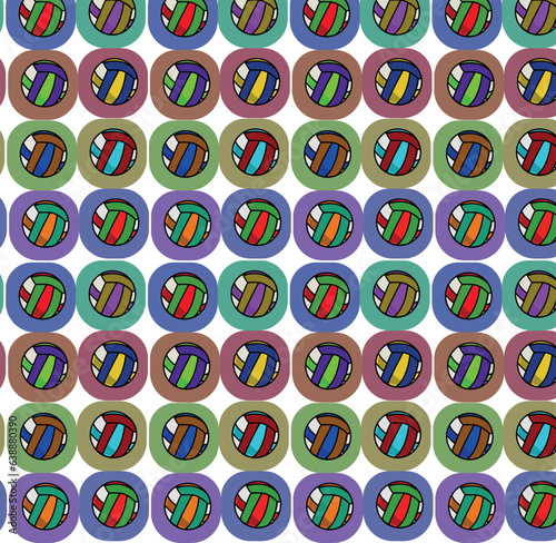 colorful background pattern of volleyball
