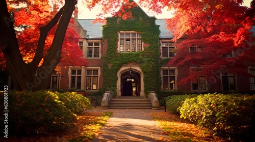 Autumn at Harvard: Exploring Moor Hall in the Heart of Cambridge, Massachusetts. An Ivy League Gem in New England's Architectural Treasure Trove photo