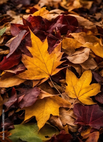 Autumn leaves in various natural colors