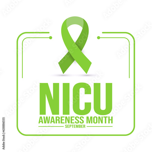 September is National Neonatal Intensive Care NICU Awareness Month background template. Holiday concept. background, banner, placard, card, and poster design template with text inscription