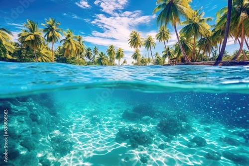 Tropical Lagoon's Turquoise Dream. Poster. Generativ ai. © Gogi
