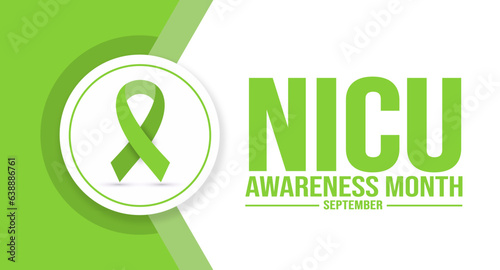 September is National Neonatal Intensive Care NICU Awareness Month background template. Holiday concept. background, banner, placard, card, and poster design template with text inscription