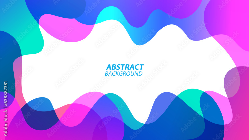 Abstract banner with curved shapes. Bright fluid colors background. Vibrant gradient waves for creative graphic design. White background. Vector illustration.