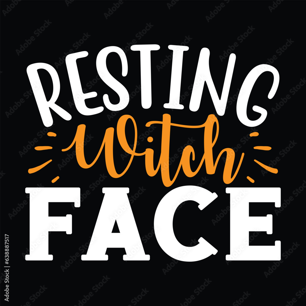 Fototapeta premium Resting Witch Face, New Halloween SVG Design Vector File.