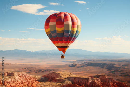 Air balloon flight at the zuni desert. The Zuni Reservation is in New Mexico on the Arizona Border © Tjeerd