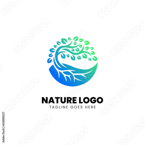 Fototapeta Naklejka Na Ścianę i Meble -  Environmental element logo design, gradient color vector illustration