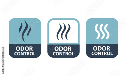 Odor control label. Deodorant icon.