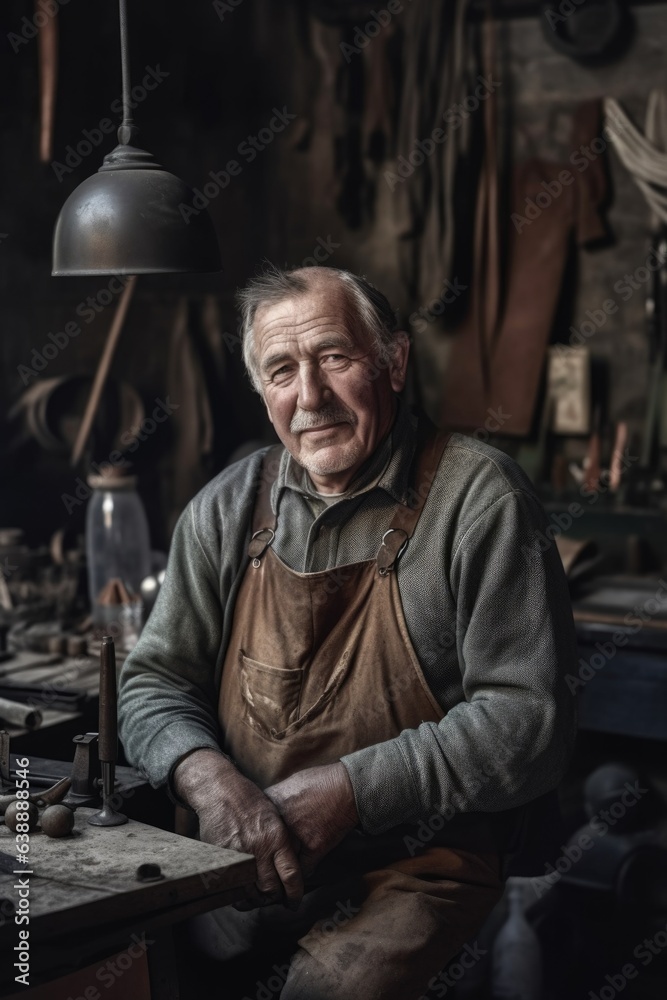 cropped portrait of a man working in his workshop