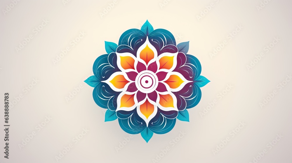 A minimalist line art icon of a lotus flower, symbolizing spirituality and enlightenment, featured prominently in a social media campaign to connect with mindful audiences. Generative AI