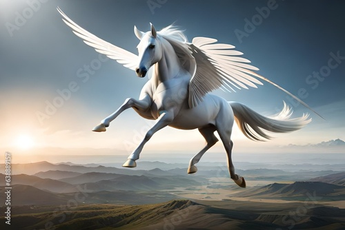 flying white horse