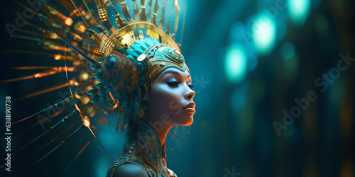 egyptian fantasy goddess with surreal headdress © Riverland Studio