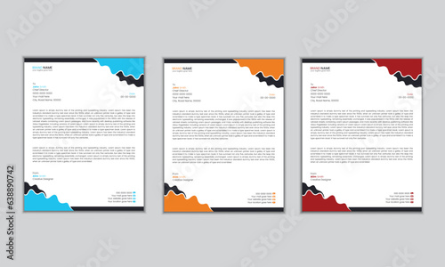 Corporate modern company business letterhead design template
