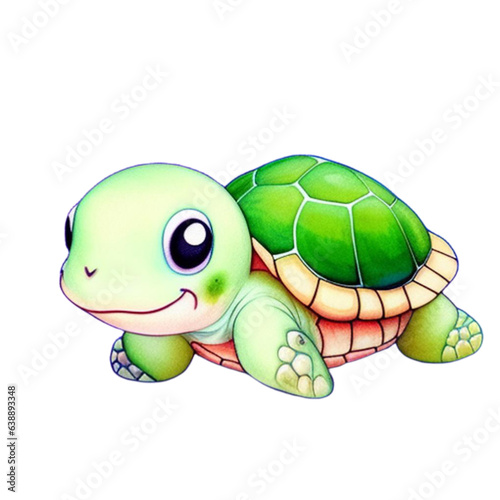 generative ai, watercolor baby turtle