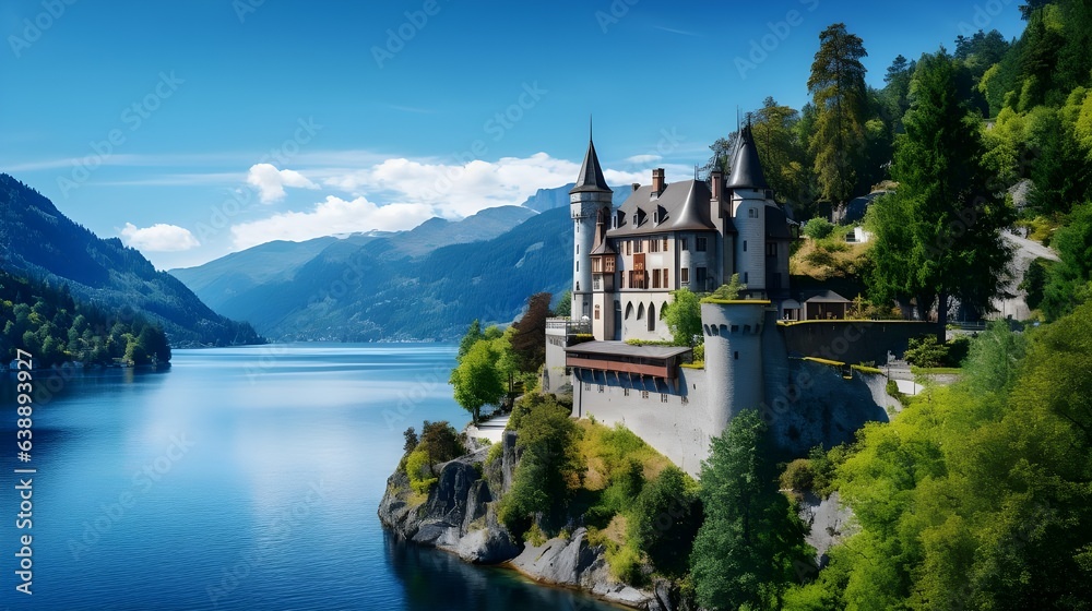 German Castle in the Mountains