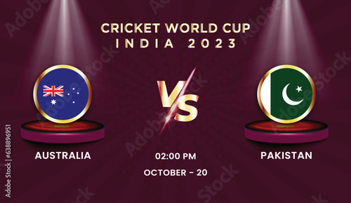 2023 cricket world cup with schedule team vs team strategy broadcast template vector design