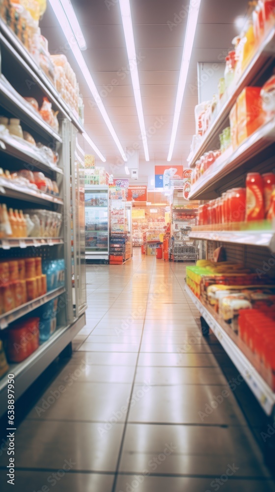 Blurred Supermarket Interior - Defocused Background