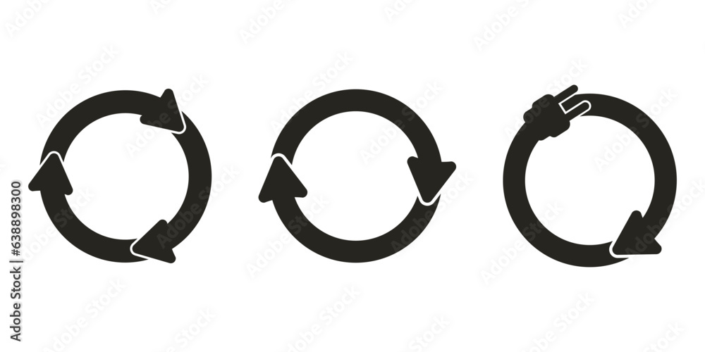 Isolaste bundle set illustration of black recycle round circle sign, recycling with illustration pictogram triangle with arrow Isolaste bundle set illustration of black recycle round circle sign, recycling with illustration pictogram triangle with arrow