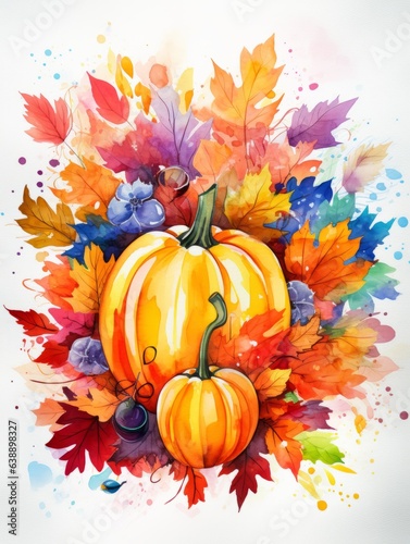 Watercolor Pumpkin 