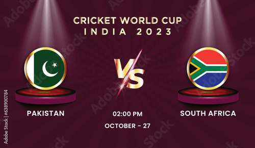 2023 cricket world cup with schedule team vs team strategy broadcast template vector design